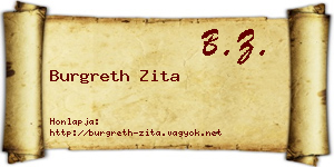 Burgreth Zita névjegykártya